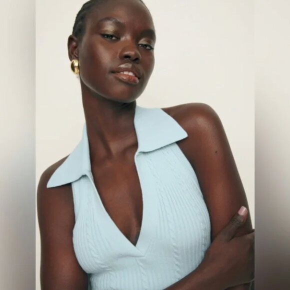 Reformation Tinsley Cable Halter Dress - Size S - Picture 4 of 7